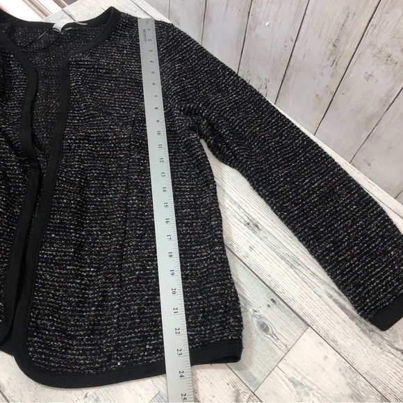 NY Collection Tweed Style Open Front Cardigan Large - Picture 8 of 9